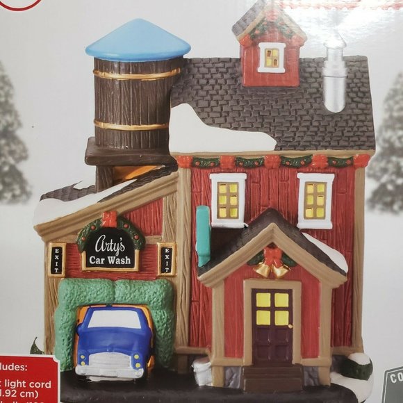 Holiday Time Vintage Christmas Village Car Wash Light up...